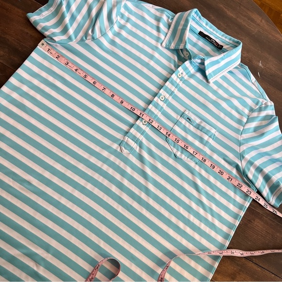 RLX Ralph Lauren Performance Striped Polo Blue White Lightweight Size Large - Picture 13 of 13